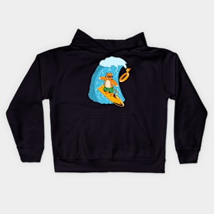 Cat surfing Kids Hoodie